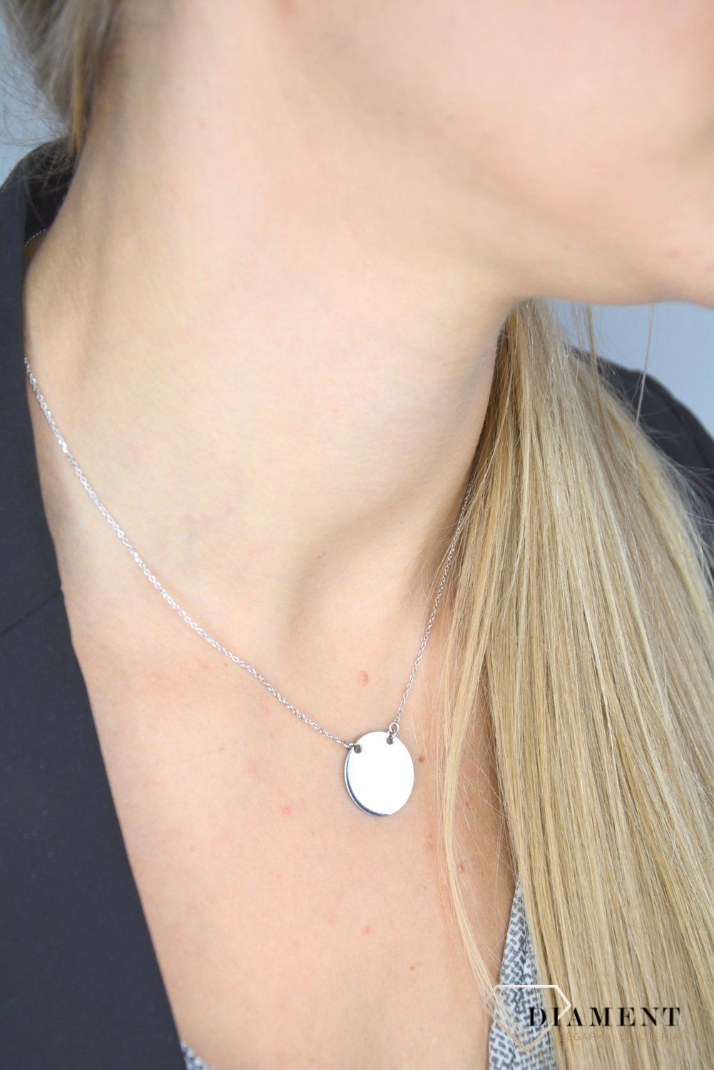 Srebrny naszyjnik C RM 060 gładkie koło..jpg